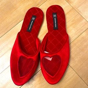 Sexy red velvet flippers